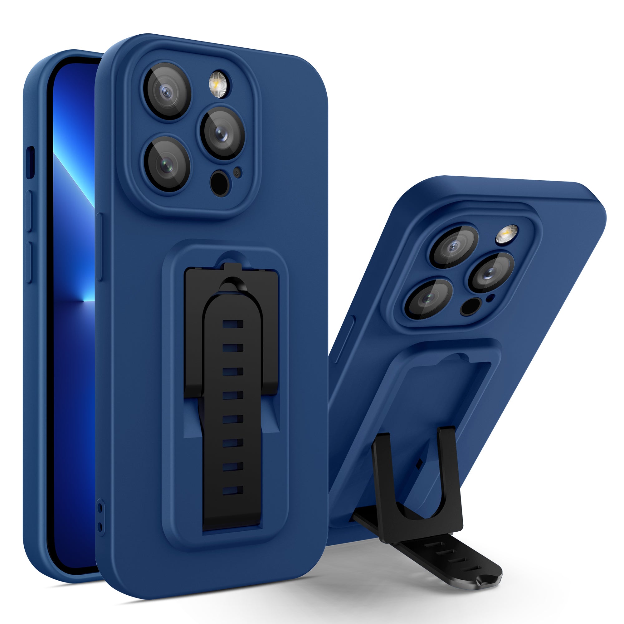 Phone Case for iPhone 13 Pro 6.1 inch Adjustable Kickstand Protective Cover with Camera Lens Film Phone Case for iPhone 13 Pro 6.1 inch Adjustable Kickstand Protective Cover with Camera Lens Film